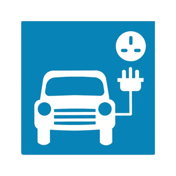 Electric Car Charging Symbol 1 S65 Light Blue