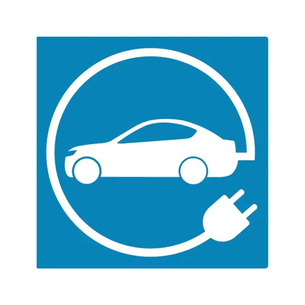 Electric Car Charging Symbol 2 Light Blue
