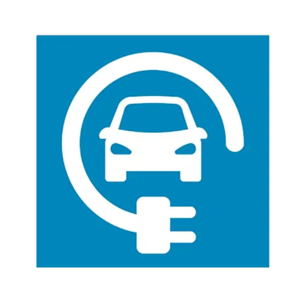 Electric Car Charging Symbol 3 Light Blue