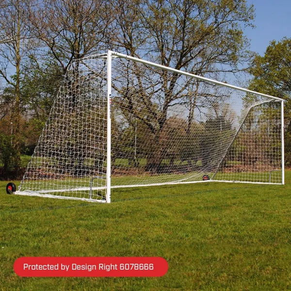 MH Goals Senior 11 aside Football Goals - 24x8ft Heavy Duty Wheeled