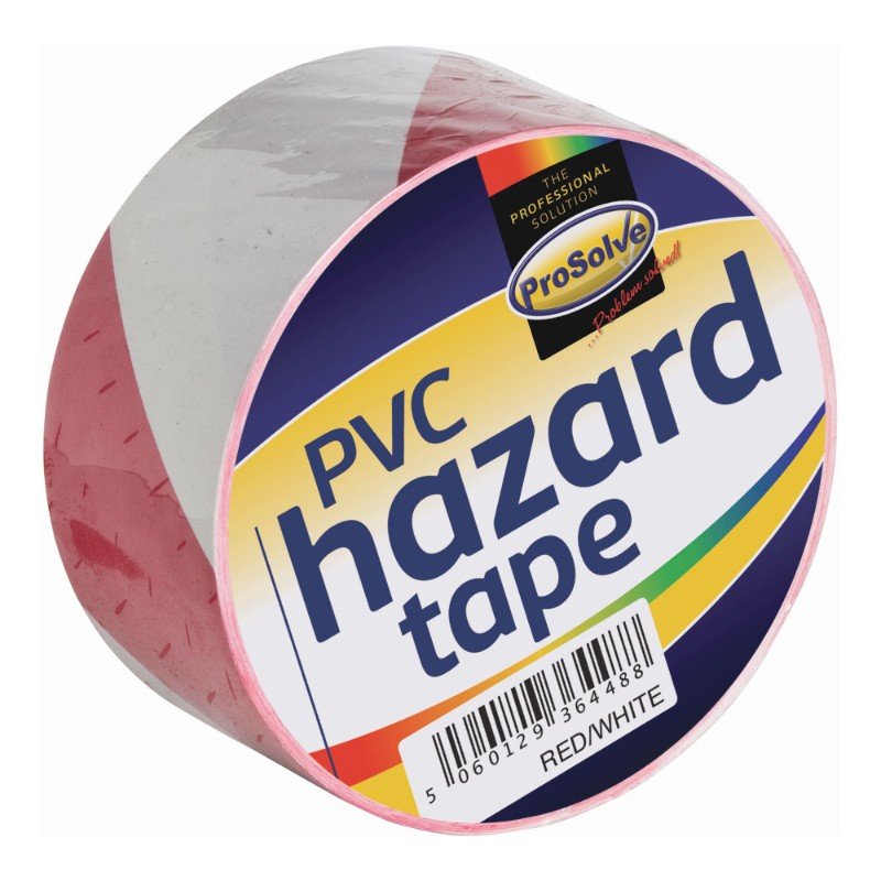 Prosolve Red & White Self Adhesive Hazard Floor Tape