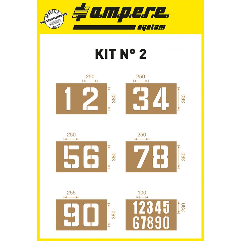 Ampere Number Marking Stencil Kit (6 Piece)