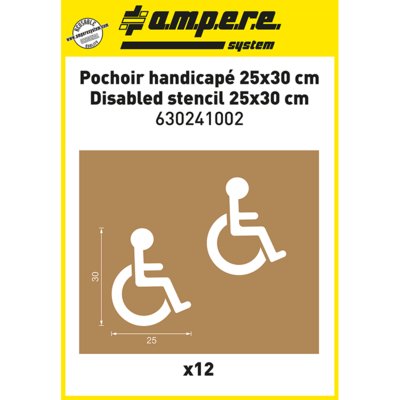Ampere Disabled Parking Bay Stencil Kit - 25 x 30 cm (12 Piece)