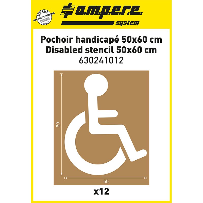Ampere Disabled Parking Bay Stencil Kit - 50 x 60 cm (12 Piece)